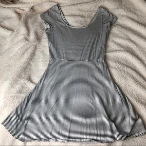 American Eagle Striped Cutout Back Skater Dress